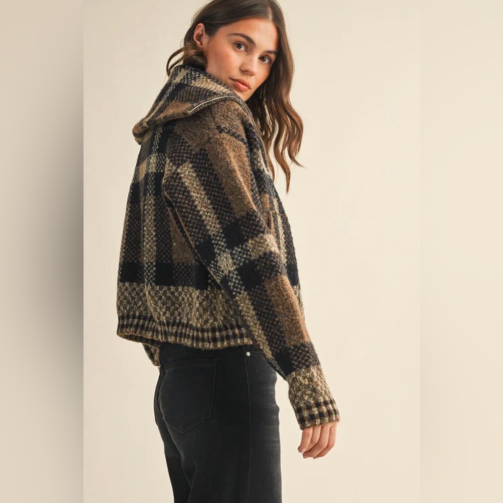 Zara Brown Textured Knit Jacket - Picture 2 of 6